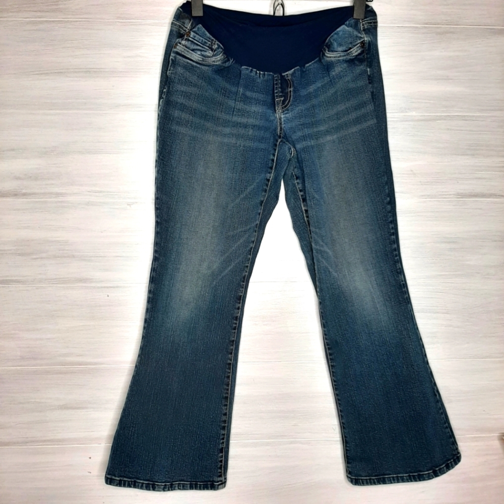 Indigo Blue Maternity pant, size PL, blue, with design on pocket